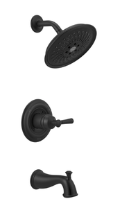 Delta Mylan Single-Handle 3-Spray Tub and Shower Faucet with H2Okinetic in Matte Black (Valve Included)
