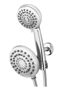 Waterpik 8-Spray Patterns with 1.8 GPM 6.25 in. Wall Mount Dual Shower Head and Handheld Shower Head in Chrome
