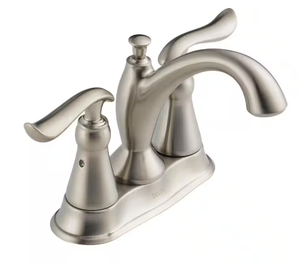Delta Linden 4 in. Centerset 2-Handle Bathroom Faucet in Stainless