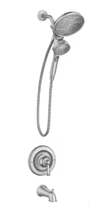 MOEN Brecklyn Single-Handle 6-Spray Tub Shower Faucet w Magnetix Rainshower in Spot Resist Brushed Nickel (Valve Included)