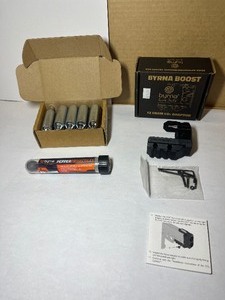lot 36 image: Byrna Boost Adaptor. 8Gram CO2 Cylinders. Pepper Projectiles