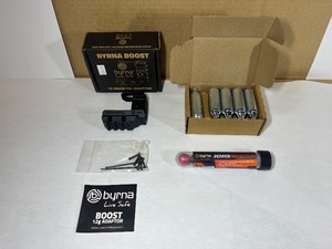 lot 37 image: Byrna Boost Adaptor. 8 Ream CO2 Cylinders. Pepper Projectiles