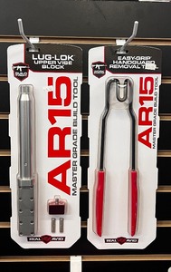 lot 114 image: (2) Real Avid Gun Tools AR15 Lug-Lok Upper Vise Block and Easy-grip Hand Guard Removal Tool.