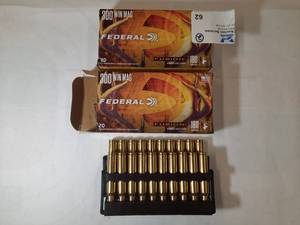 lot 62 image: (2) FEDERAL Fusion Rifle 300 Win Magnum 180 Grain - 20 rounds