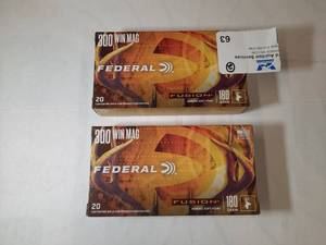 lot 63 image: (2) FEDERAL Fusion Rifle 300 Win Magnum 180 Grain - 20 rounds