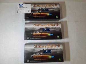 lot 83 image: (3) Sellier & Bellot Exergy Blue 308 WIN 165gr HP Rifle Ammo - 20 Rounds