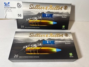 lot 56 image: (2) Sellier & Bellot Exergy Blue HP Rifle Ammo
