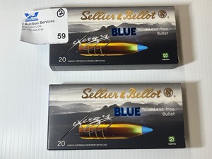 lot 59 image: (2) Sellier & Bellot Exergy Blue 6.5 Creedmoor 120gr HP Rifle Ammo - 20 Round
