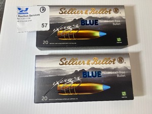 lot 57 image: (2) Sellier & Bellot Exergy Blue 6.5 Creedmoor 120gr HP Rifle Ammo - 20 RD