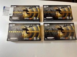lot 82 image: (4) FEDERAL Premium Rifle Cartridges 308 Win Magnum 165 Grain, 20 rounds