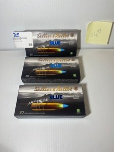 lot 85 image: (3) Sellier & Bellot Exergy Blue 308 WIN 165gr HP Rifle Ammo - 20 Round