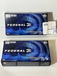 lot 121 image: (2) Federal Power-Shok Rifle 7mm Rem Magnum 175 Grain - 20 rounds