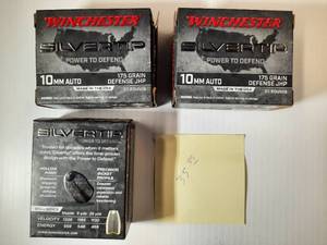 lot 302 image: (3) Winchester Silver Tip Ammo 10mm Auto 175 Grain Defense JHP - 20 rounds