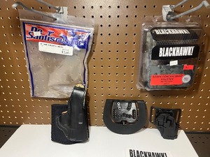 lot 306 image: Desantis Gunhide Ankle Rig and Blackhawk Holster