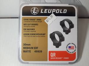 lot 403 image: Leupold QR Quick Release Rings, 30mm Medium Ext