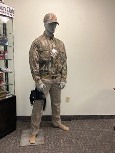 lot 20B image: 6 foot Tall Gray Male Mannequin and clothing