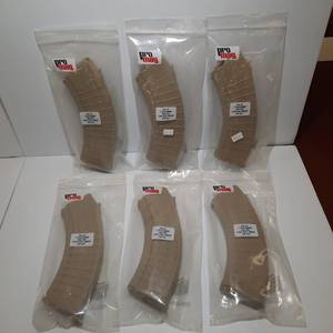 lot 483 image: (6) Pro Mag Magazines AK-47 7.62x39mm (30) Rd - Tan Polymer