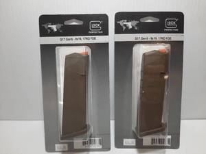 lot 517 image: (2) GLOCK Magazines  G17 Gen5 - 9X19, 17RD