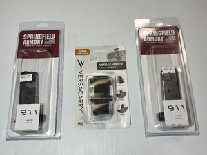 lot 889 image: (2) Springfield Armory 911 Magazines and Versacarrier Magazine Carrier