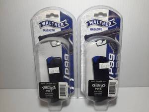 lot 733 image: (2) Walther P99C Magazine, 9mm Finger Rest 10 RDS