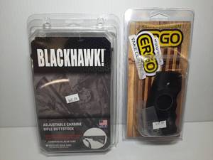 lot 742 image: Blackhawk Buttstock and ERGO Zero Angle Flat Top Grip