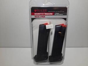lot 902 image: Ruger Security-9 Magazine, Value 2-pack. 9mm Luger, 17 RD. MSP $64.9