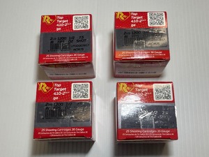 lot 919 image: (4) Top Target Rio 410 2.5 ga Shooting Cartridges, 7.5 shot trap, 1200 FPS, 25 RDS