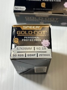 lot 939 image: (2) SPEER AMMUNITION 5.7x28mm 40 gr Gold Dot Hollow Point Personal Protection 50Box