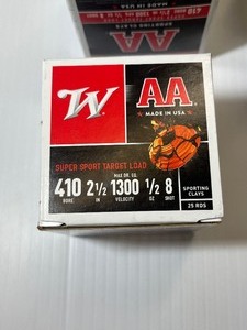 lot 941 image: (4) Winchester AA Target Loads. 410 Bore, 2.5 inch, 1300 Velocity, 8 Shot