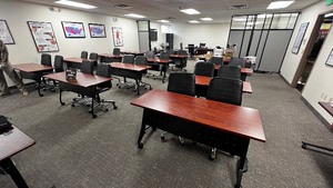 lot 101A image: (1) Training table and (2) chairs