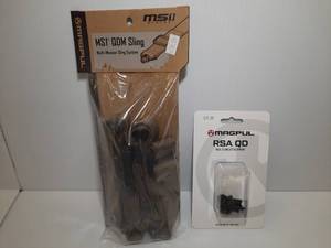 lot 1158 image: (2) Firearm Accessories Magpul MS1 QDM Sling, Magpul RSA QD Rail Sling Attachment
