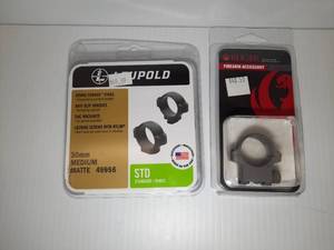 lot 1093 image: (2) Rifle Accessories Ruger Scope Ring Assy  Leupold Standard Rings, 30mm