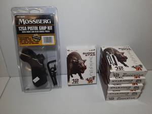 lot 1106 image: (7) Firearm Accessories Mossberg 12 ga. Pistol Grip Kit (6) Yaf 12cal. Shock Star Slug