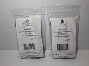 lot 1117 image: (2)  IWI Masaba Magazines, 9mm Ruger
