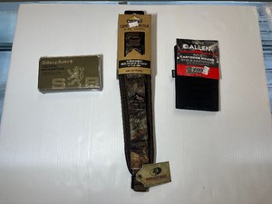 lot 1092 image: (3) Firearm Accessories Sellier & Bellot Tactical Ammunition Butler Creek Sling Allen Rifle Cartridge Holder