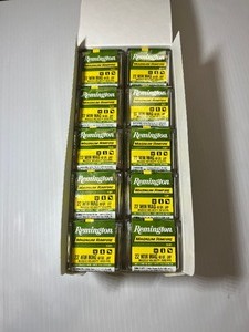 lot 1138 image: (1) case of Remington 500 Magnum Rimfire Cartridges, 22 WIN MAG, 40 GR, JHP, Muzzle Velocity 1910, FPS. 10 boxes of 50 rounds to a box.