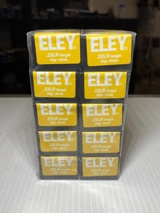 lot 1270 image: 1 pack of Eley Target Ammo, .22LR 40 gr., 50 RDS, 10 boxes of 50 in the pack.