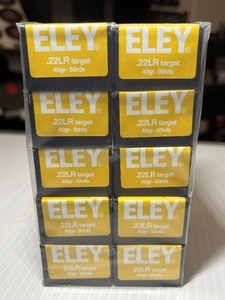lot 1272 image: 1 pack of Eley Target Ammo, .22LR 40 gr., 50 RDS, 3121-30166, 10 boxes of 50 in the pack.