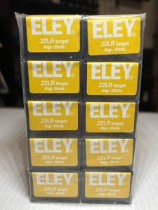lot 1276 image: 1 pack of Eley Target Ammo, .22LR 40 gr., 50 RDS,10 boxes of 50 in the pack.