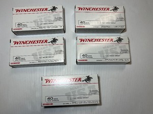 lot 1278 image: (5) Winchester Target Ammo, 40 S&W, 165 GR, FMJ, 50 RDS