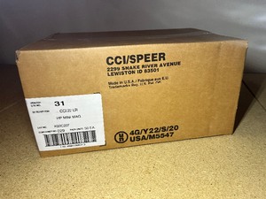 lot 1290 image: 1 Case of SpeerCCi 22 LR  MINI-MAG 36 GRAIN HP (5000 Rounds) 50 packs of 100 ea
