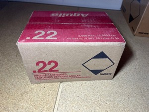 lot 1292 image: 1 case of Aguila Ammunition .22 LR Long Rifle High Velocity Solid Point, LDRN, 2000RD