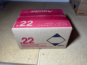 lot 1294 image: 1 case of Aguila Ammunition .22 LR Long Rifle,LDRN, 2000RD (40 boxes of 50)