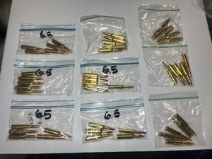 lot 1304 image: Bags of 300 BLACKOUT AAC. Bags of 6.5 Creedmoor.