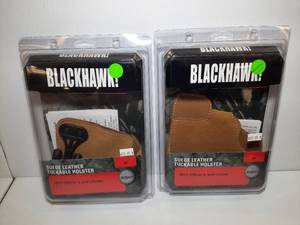 lot 1261 image: (2) Blackhawk Suede Leather Tuckable Holsters, 1911 Officers and Clones, Right, #02