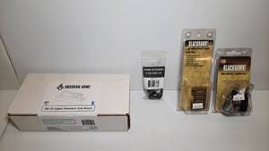 lot 1351 image: (4) Firearm Accessories Obsidian Arms AR-15 Upper Receiver Vise Block Blackhawk Rail Cover and Thumb Rest