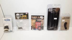lot 1355 image: (5) Firearm Accessories YHM, LBE, Keymod Accessory Rail B5 Composite Trigger Guard Strike Multi-Function Endplate