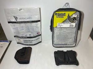 lot 1377 image: (2) Gun Holsters Versacarry IWB Holster, Ranger Pegasus Quantico Double Mag Pouch