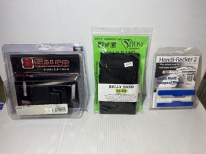lot 1386 image: (3) Firearm Accessories Sticky Holsters Belly Band Galco Gun Leather Tac Slide Belt Holster Handi-Racker 2