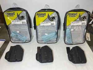 lot 1390 image: (3) Pegasus by DeSantos Holsters, Slim Tuk, Springfield Hellcat, Hellcat O&P with Streamlight TLR-6